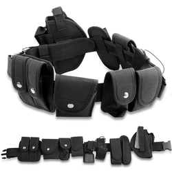 Tactical 10-in-1 Utility Tactical Belt with 9 Commonly Pouches 800D Nylon Fabric Heavy Duty Belt Security Military Hunting Gear
