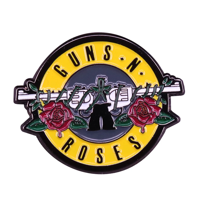 Guns N' Roses rock band enamel pin beautiful hippie vibes accessory