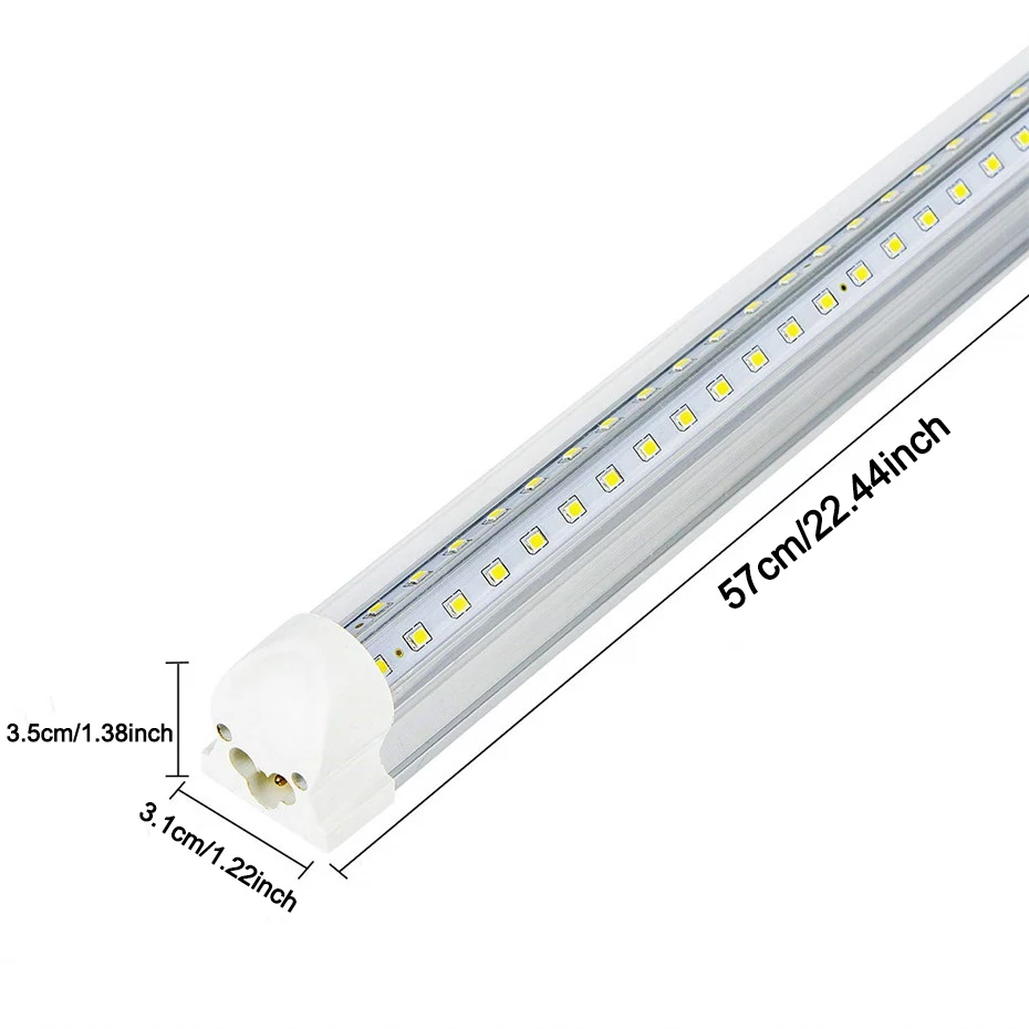 Warm Cold White 57cm Led Tube T8 2FT AC85-265V LED Light Bar 20W Wall Ceiling Lamp Kitchen Indoor Lighting Fluorescent Replace - view 2