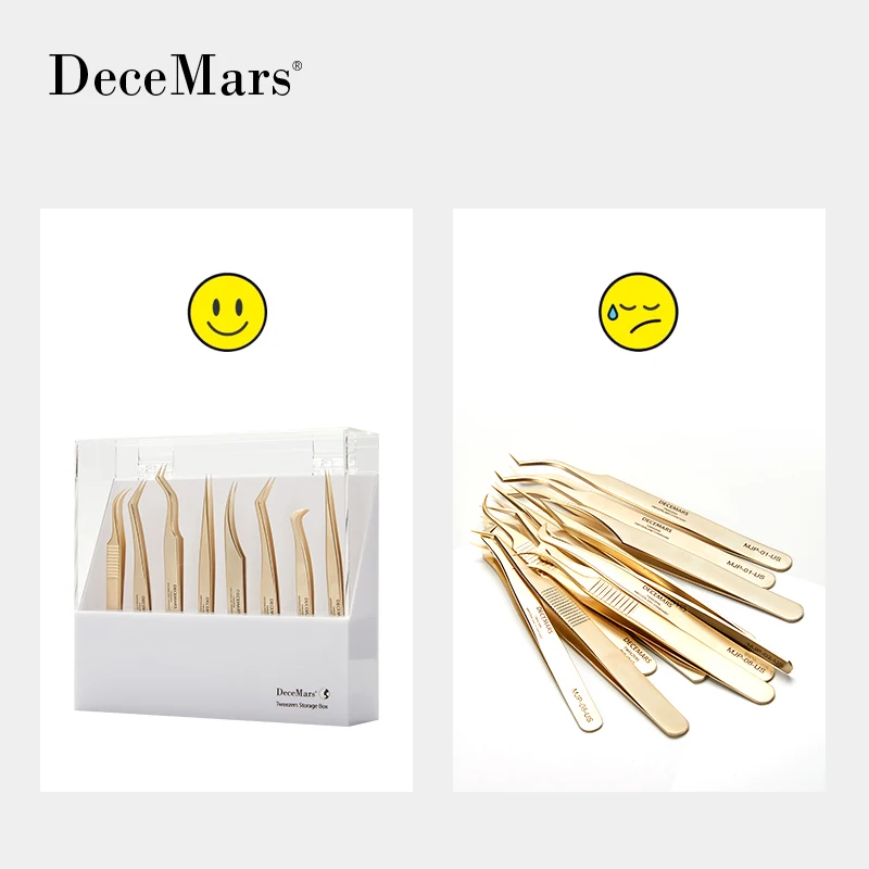 DeceMars Tweezers storage box 8 holes holder