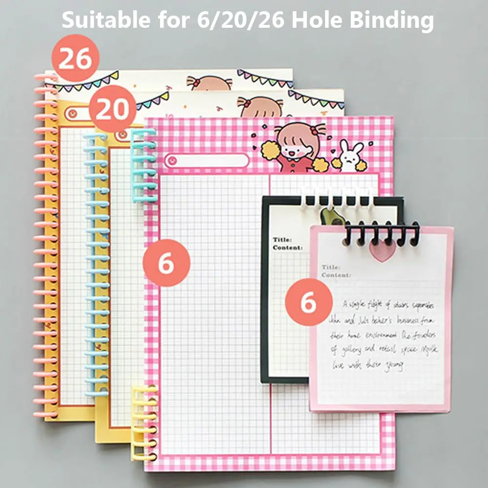 

Binder Notebook Supplies Binding Combs Loose-leaf Paper Book 30 Holes Circles Ring A4 Notebook Binding Clips Scrapbook Binder