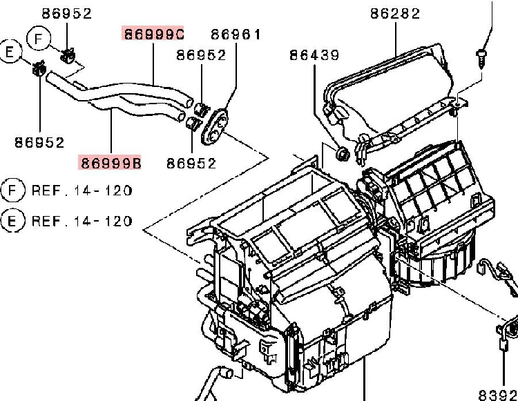 Outlander ASX LANCER  HOSE,HEATER PIPING warm water 4b1 4j1 series engine 7805A559 7805A560 7805A024 7805A025