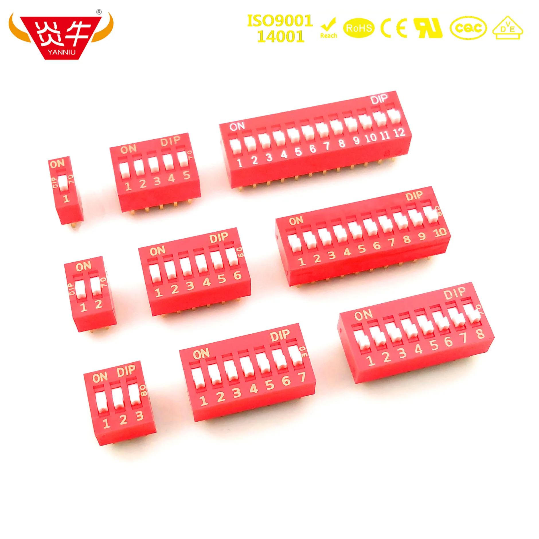 

50PCS TAIWAN DIP Switch 2.54mm NDS Slide Type Switch 1P~12P Bit Position Way DIP Red Pitch Toggle Switch Red Snap Switch hjxrhal