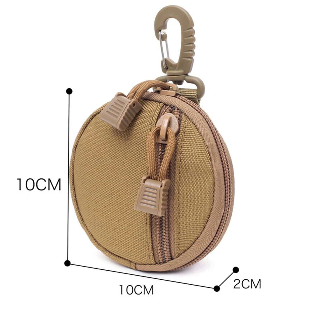 1000D Round Tactical Wallet Pouch Portable Coin Key Pocket For Hunt Waist With Clip Outdoor Accessories Bag EDC Purse