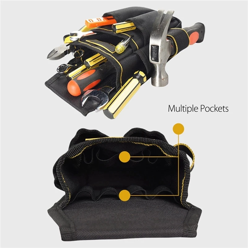Electrician Tool Pouch Waist Bag Multi-function Screwdriver Hammer Wrench Drill Storage Tool Bag With Adjustable Belt