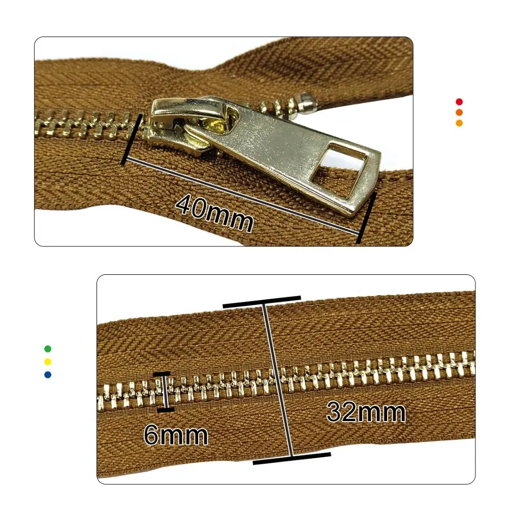 30/40/50/60/70/80Cm 5# Colorful High Quality Open-End Auto-Lock Gold Metal Zipper Diy Handcraft For Garment Clothing Pocket