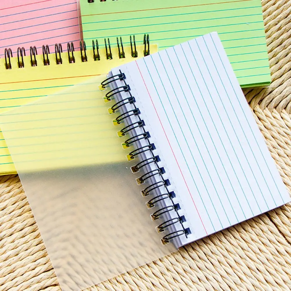 Rectangular Practical Small Spiral Notebook Paper Message Pad with Clear Cover School Supplies