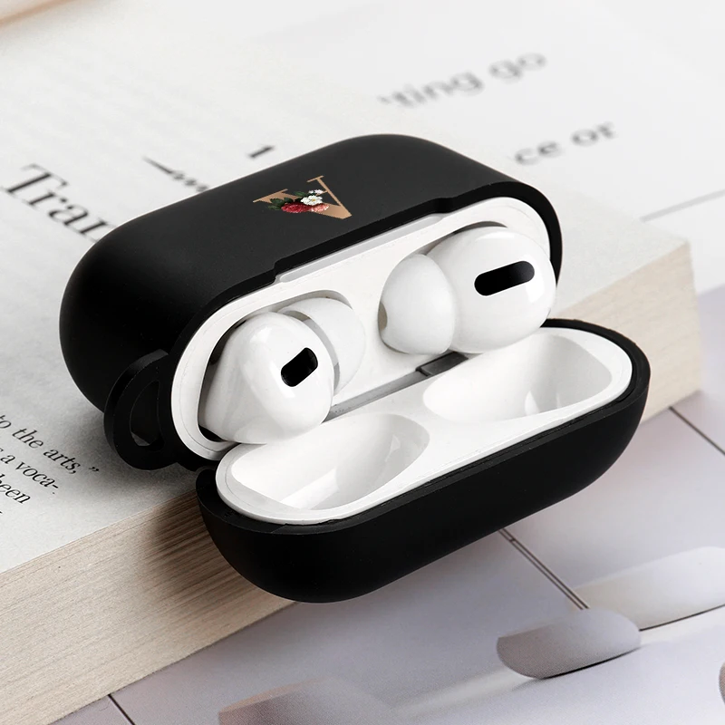 Śliczne kwiatowe złote litery Airpods 3 2 etui na Airpod Pro etui matowe silikonowe słuchawki Bluetooth pokrywa dla Apple Air Pods Pro Funda