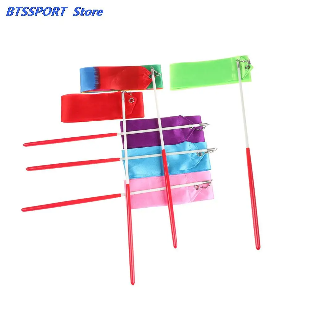 Colorful 2M Art Gymnastic Ballet Streamer Twirling Rod Stick For Gym Training Professional Gym Ribbons Dance Ribbon Rhythmic