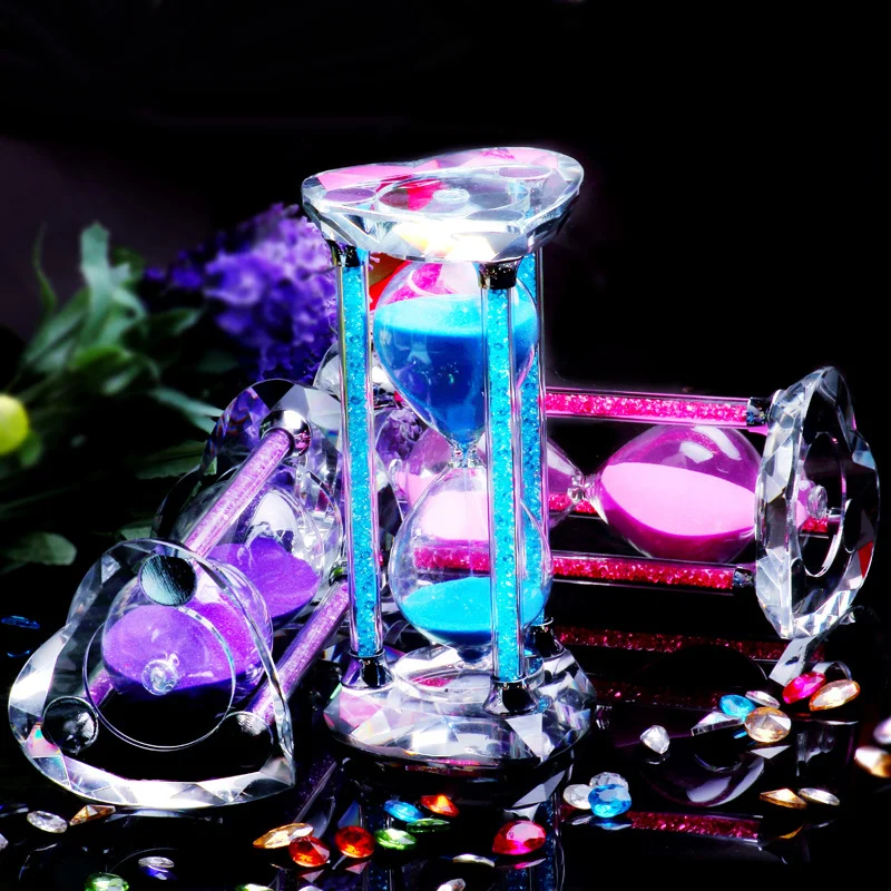 Diamond Crystal Hourglass Timer Creative Birthday Gifts 60min Home Adornment Living Room Wine Cabinet Accessories Timers Gift