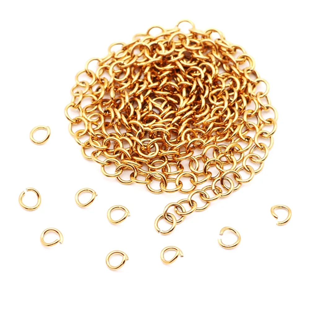 200 Stück/Los Gold Edelstahl Offene Springringe Direkt 3/4/5/6/8mm Splitringe Verbinder für DIY Schmuckherstellung – Detail 6