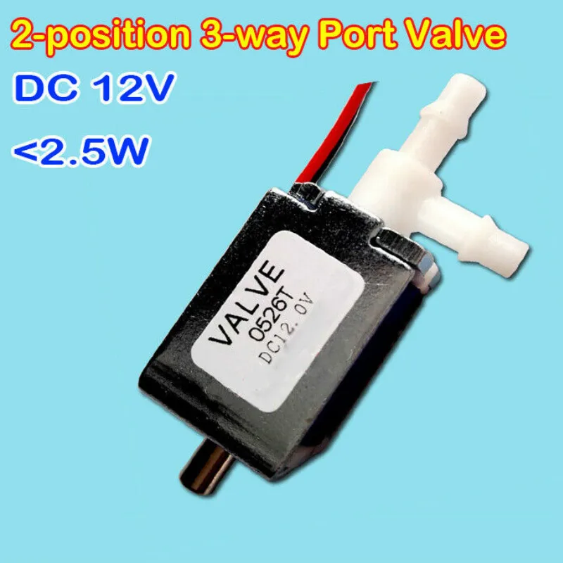 DC 12V 2-position 3-way Port Valve Micro Small Tiny Mini Electric Solenoid Exhaust Air Valve Switch Two-position Three-way