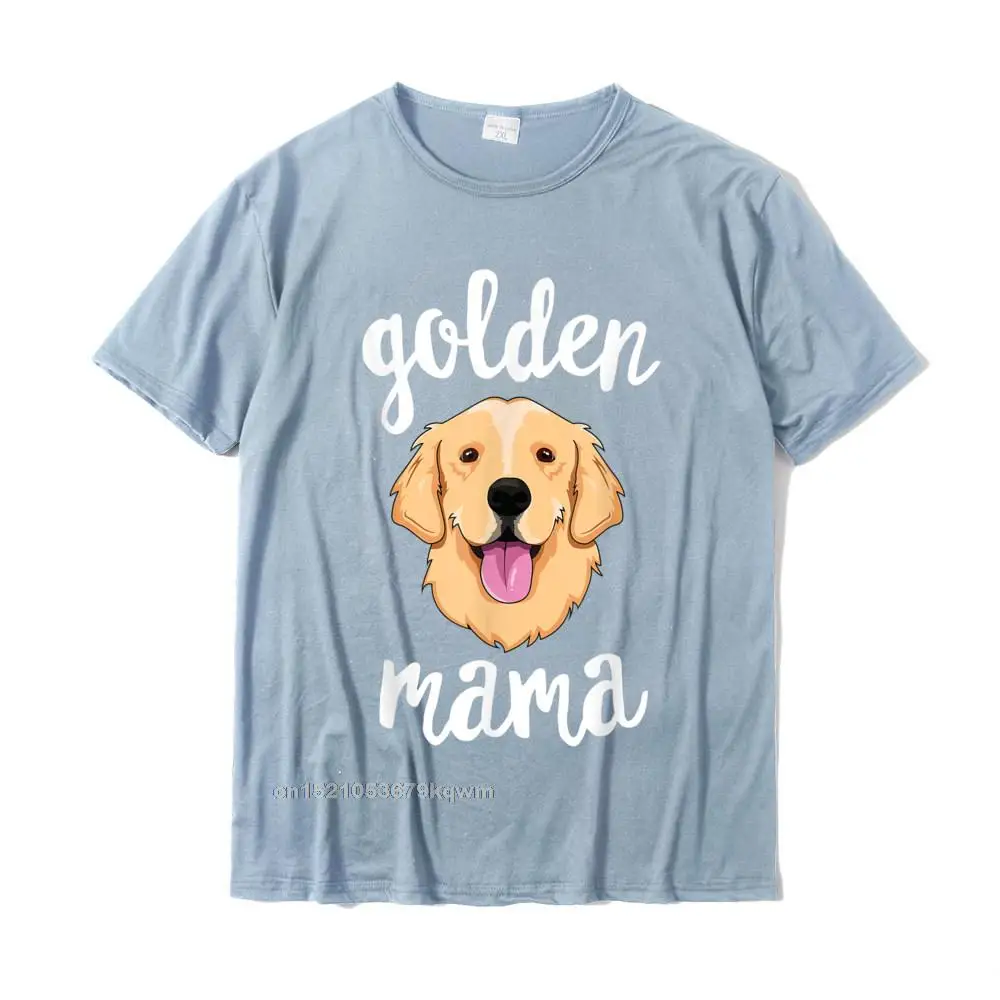 Golden Retriever Mama T-Shirt For Women Mother Dog Pet Gift T-Shirt Tops Tees Fitted Normal Cotton Men\'s Top T-Shirts Normal