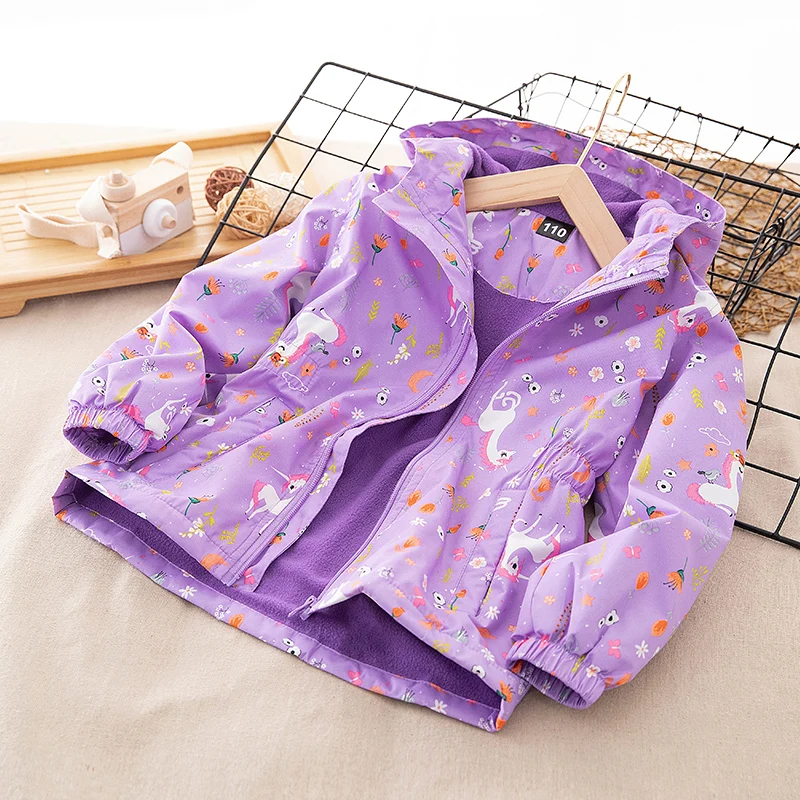 High Quality Spring Autumn Children\'S Jacket For Girls Outing Clothes Jacket Kids Polar Fleece Windproof Zipper Cardigan Jacket