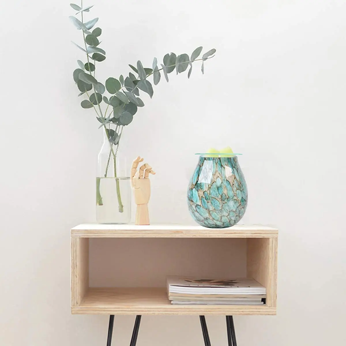 Aquecedor de óleo essencial de cera, queimador de cera tart com fragrância, luz noturna e difusor de óleo decorativo