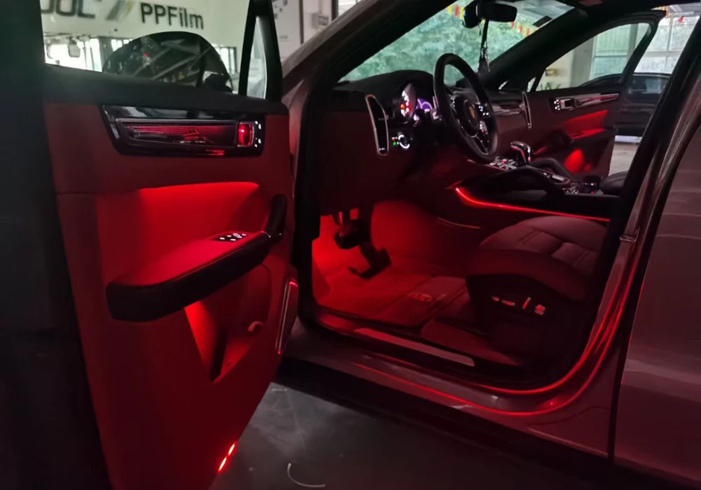 

Для Porsche Cayenne окружасветильник свет для автомобиля, ЖК-атмосферсветильник, приборная панель, экран управления 2018-2020 Внутренний дверной окружающий свет