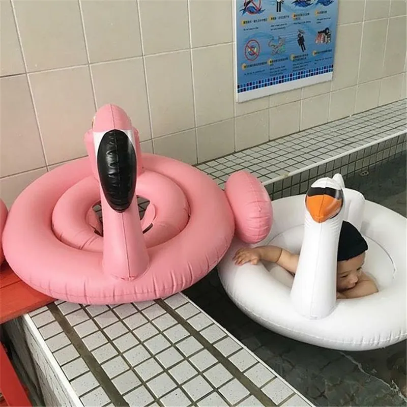 

Cute Inflatable Flamingo Swan Baby Swimming Ring Pool Float Infant Baby Seat Swim Circle Summer Beach Party Toys