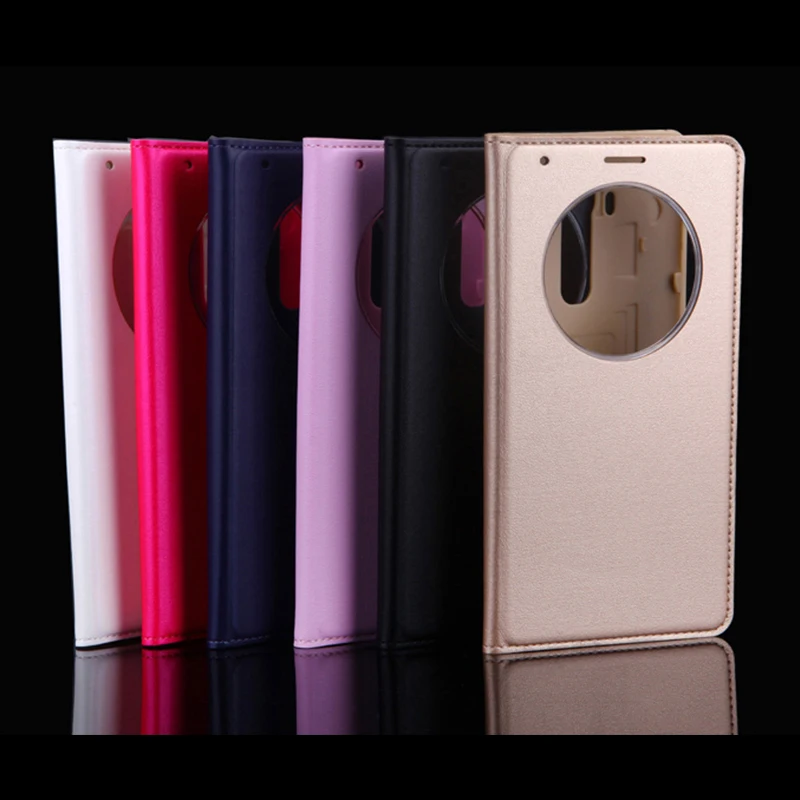 Flip Cover Leather Phone Case For LG G4 LGG4 G 4 H818 H815 H812 H811 H810 LS991 VS986 F500 Smart View Back Case Circle Window