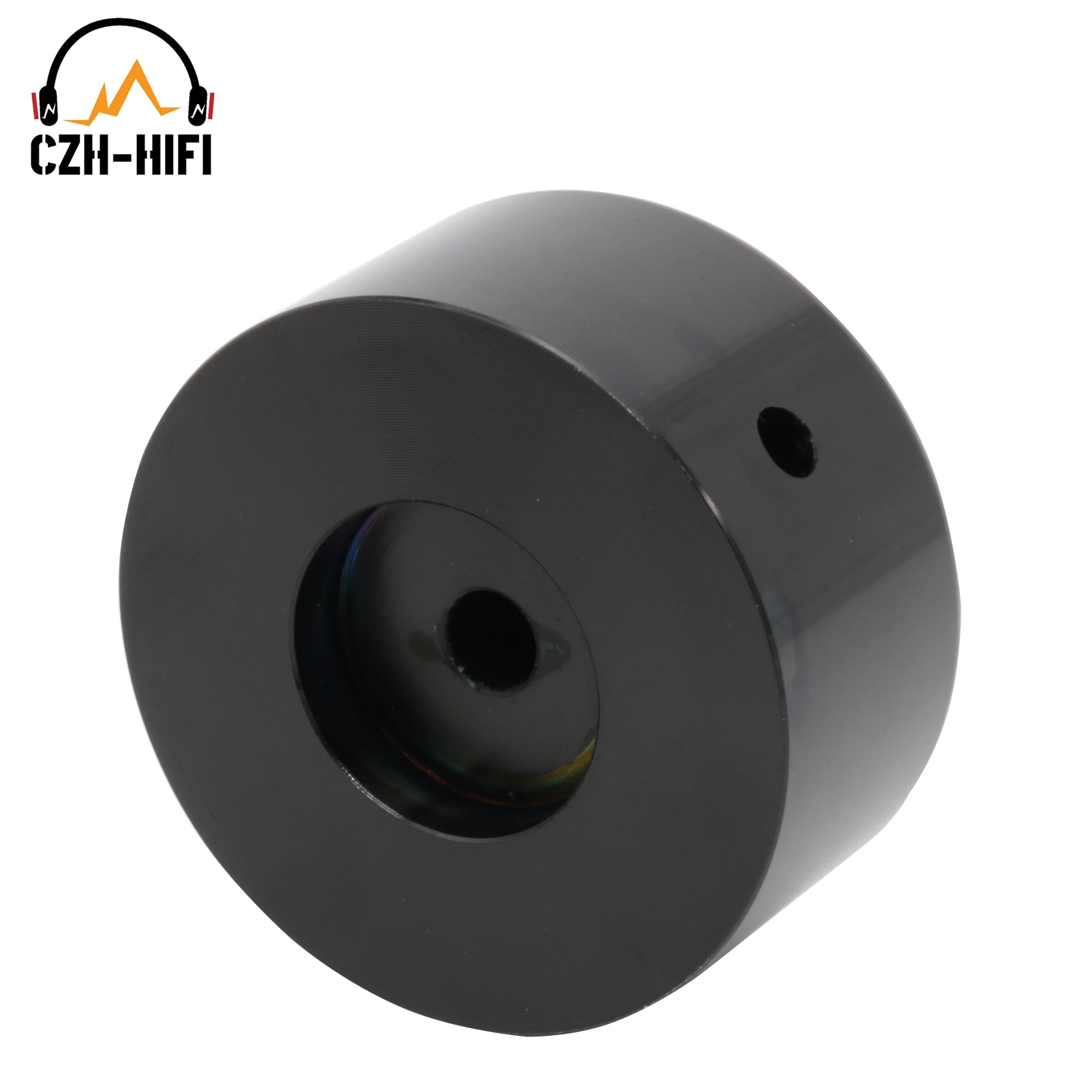 1pc 38mm 44mm cnc bearbeitet schwarz silber massiv aluminium knopf kappe für audio verstärker potentiometer dac cd lautstärke sound diy – Detail 8