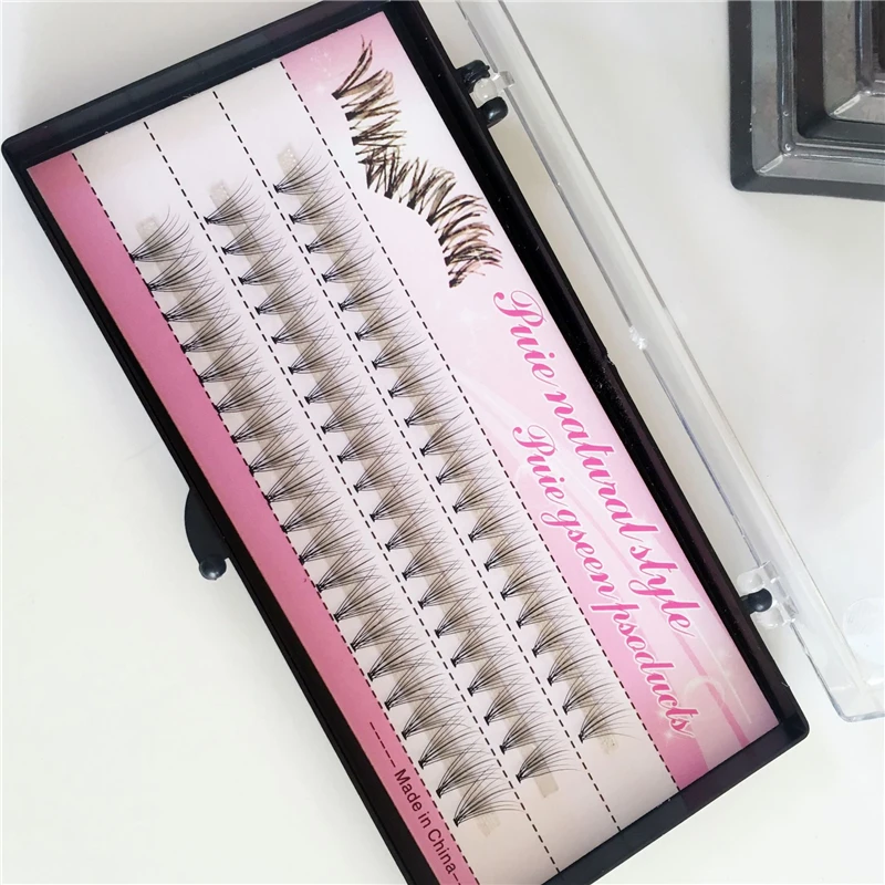 Una caja de 60 racimos de pestañas postizas 10D Naturales Extensión de pestañas personal Herramienta de extensión personal Maquillaje profesional de ojos 6