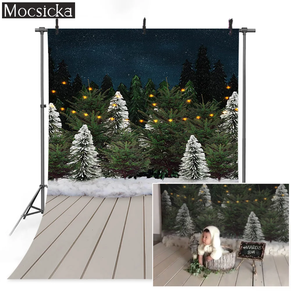 Mùa Đông Giáng Sinh Phông Nền Cửa Sổ Lò Sưởi Sinh Nhật Chân Dung Nền Cây Thông Xanh Vòng Hoa Photocall Studio Ảnh Đạo Cụ