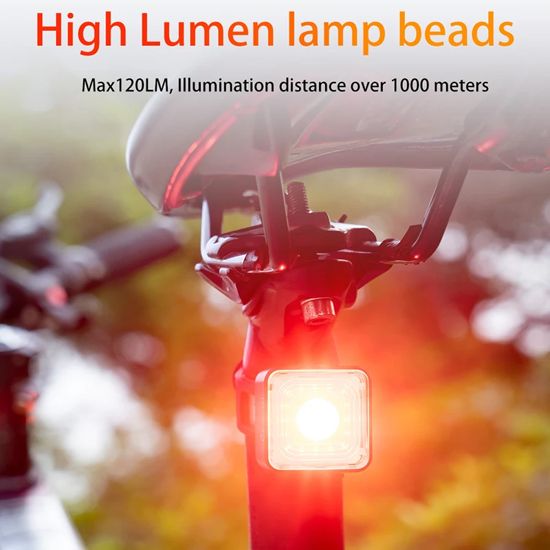 High Lumen Bicycle Front Light Smart Sensing Rear Light Set IP66 Waterproof MTB Taillight Road Bike Night Cycling Safety Lamp