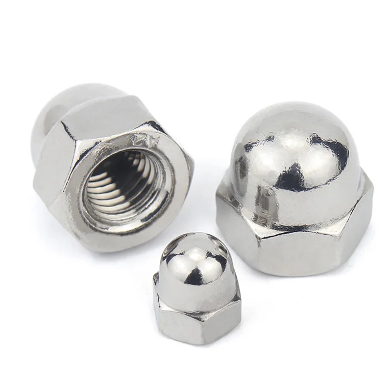 1/50pcs 304 A2-70 Stainless Steel Hex Hexagon Acorn Nut M3 M4 M5 M6 M8 M10 M12 M14 M16 Cap Decorative Cover Semicircle Dome Nuts