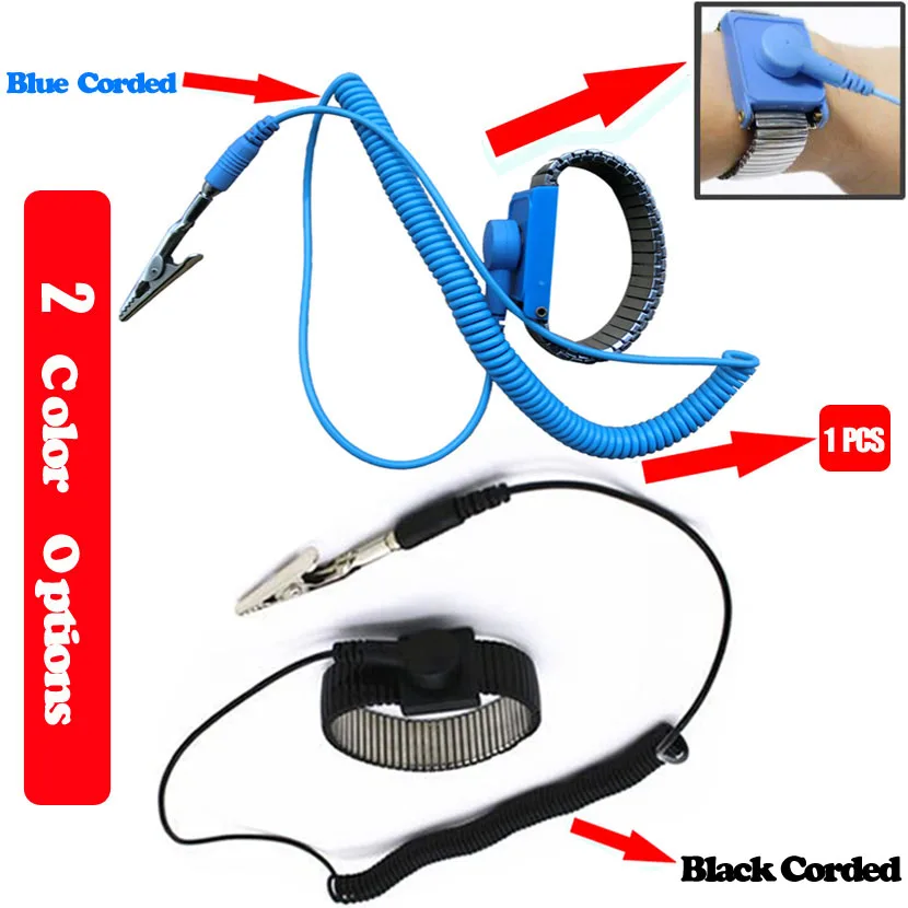 

Hot Cordless Wireless Clip Anti Static ESD Wristband Wrist Strap Discharge Cables for Protecting Sensitive Electronic Components