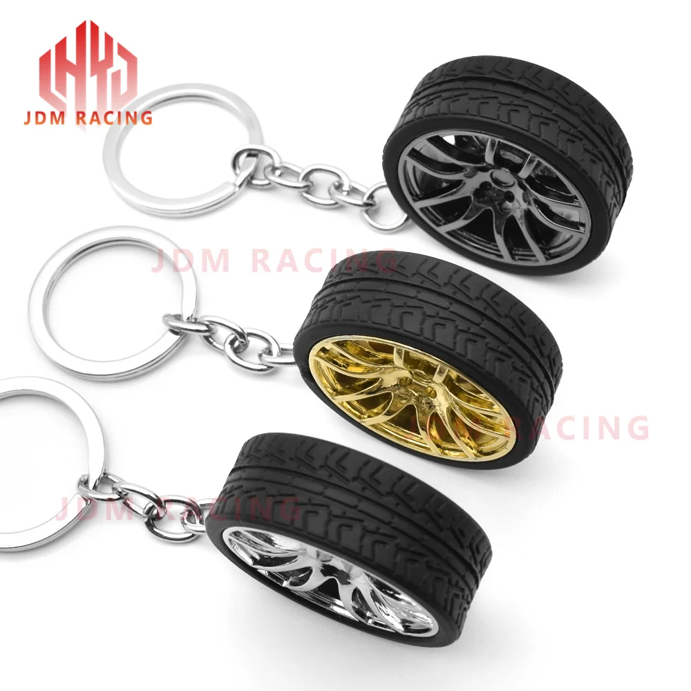 Hot RIM Car Wheel hub Keychain Key ring with Brake Discs Car Tire Wheel Keychain Auto Car Key Chain Keyring For BMW Audi fans