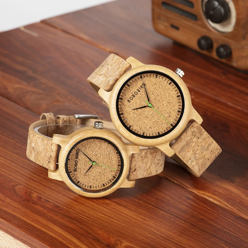 BOBO VOGEL Eenvoudige Ontwerp Paar Horloge Hout Horloge Mannen Vrouwen Aangepaste Tekst op Doos Liefhebbers Gift Anniversary Kerstcadeaus