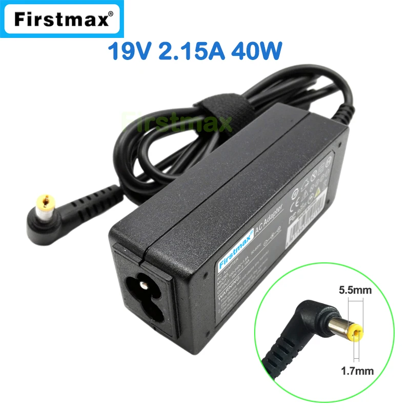 40W Laptop Charger 19V 2.15A Power Adapter W10-040N1A for Acer E3-111 E3-112 E3-112M E5-411 E5-411G E5-421 E5-421G E5-471