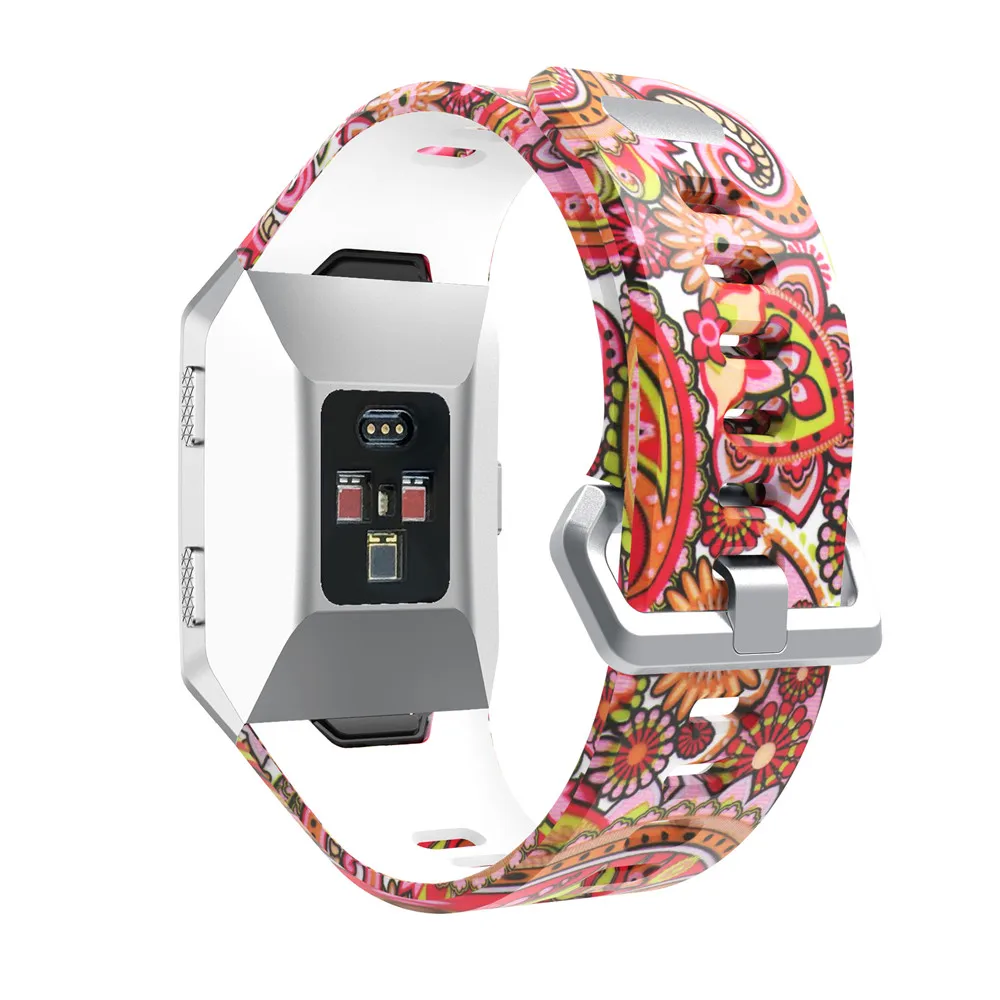 Colorful Pattern Silicone Watch strap for Fitbit Ionic smart Watches band Fitness Replacement Wristband Bracelet correa
