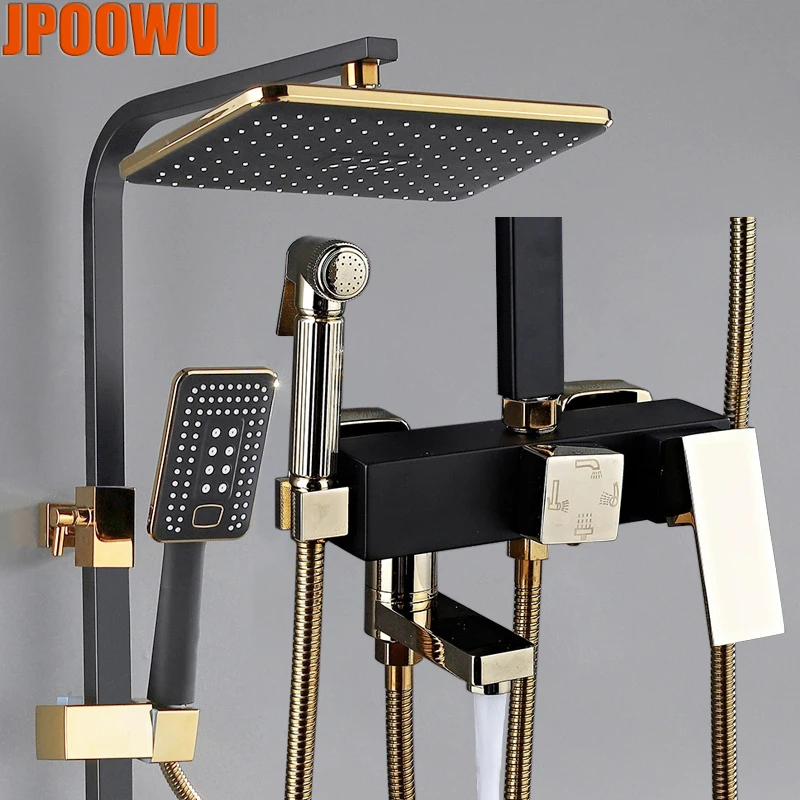 

Digital Shower System Set Bathroom Thermostatic Faucet Wall Mount Rain Shower Tap Hot Cold Mixer SPA Rainfall Bidet Faucets Kit