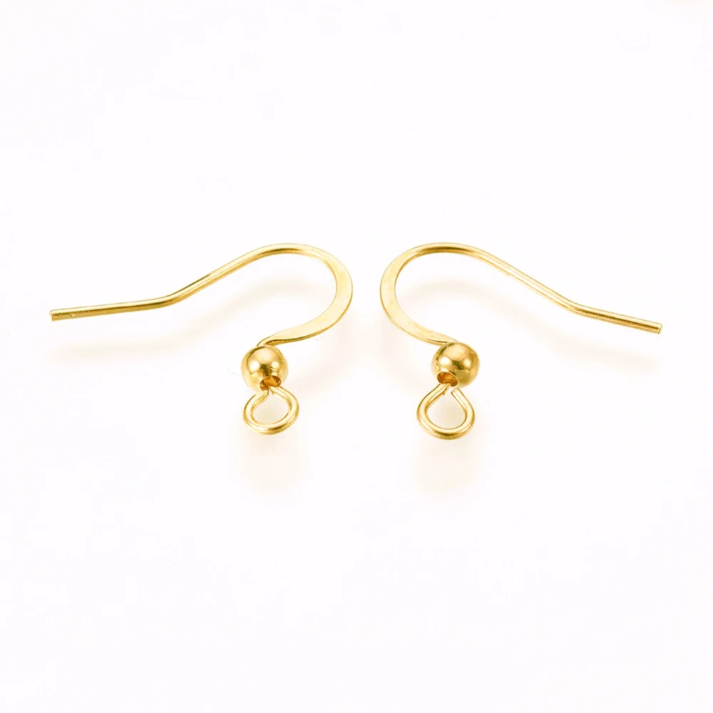 200pcs 304 Stainless Steel Earring Hooks Ear Wire for Earring jewelry making Accessories 16x19.5x3mm, Hole: 2mm; Pin: 0.7mm