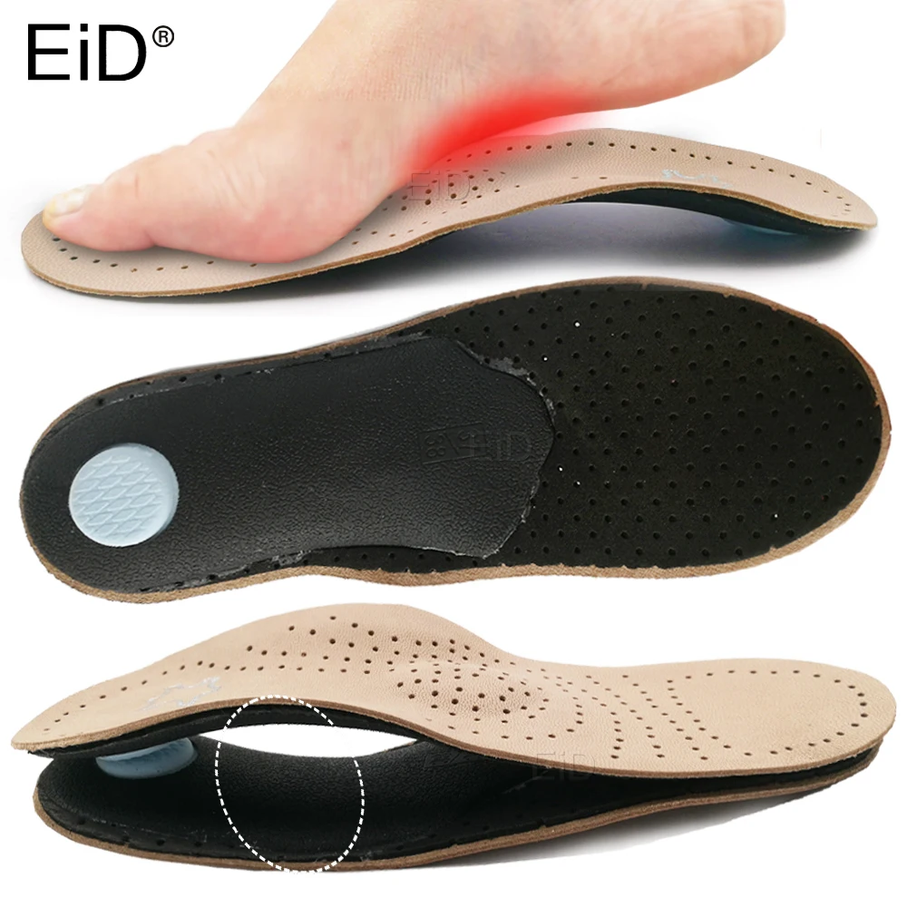 Derma Leather Orthopedic Insoles Orthotics Flat Feet Arch Support shoes sole Insole for feet O/X Leg Plantar fasciitis Feet Care