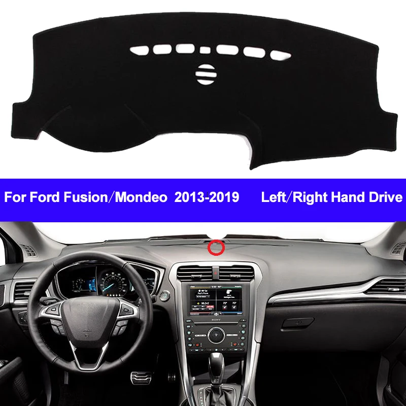 Car Auto Inner Dashboard Cover Dash Mat Cape Carpet 2 Layers For Ford Fusion / Mondeo 2013 2014 2015 2016 2017 2018 2019 LHD RHD