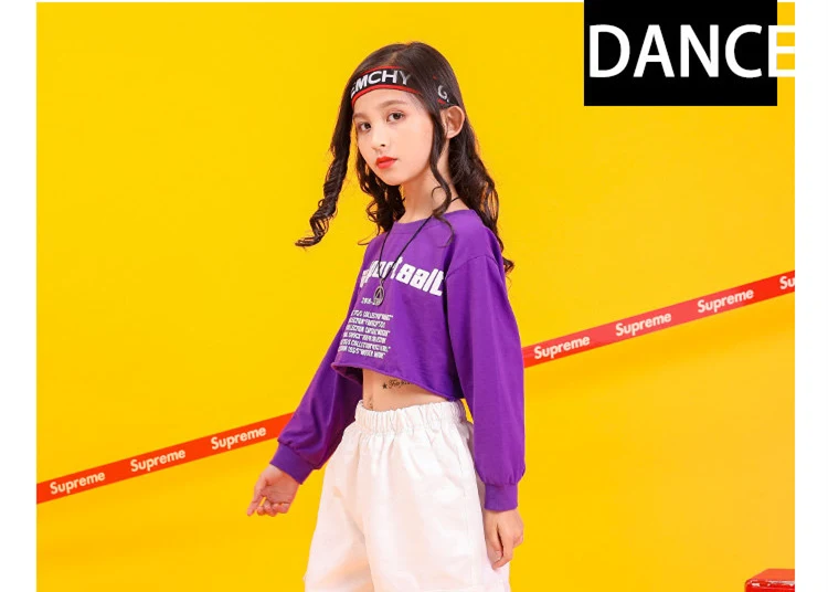 Hip-Hop-Style Oberteile, Crop-Tops für Teenager-Mädchen, Streetwear, cooles Baumwoll-T-Shirt, modische Kleidung für Teenager-Mädchen im Alter von 4-16 Jahren. – Detail 5
