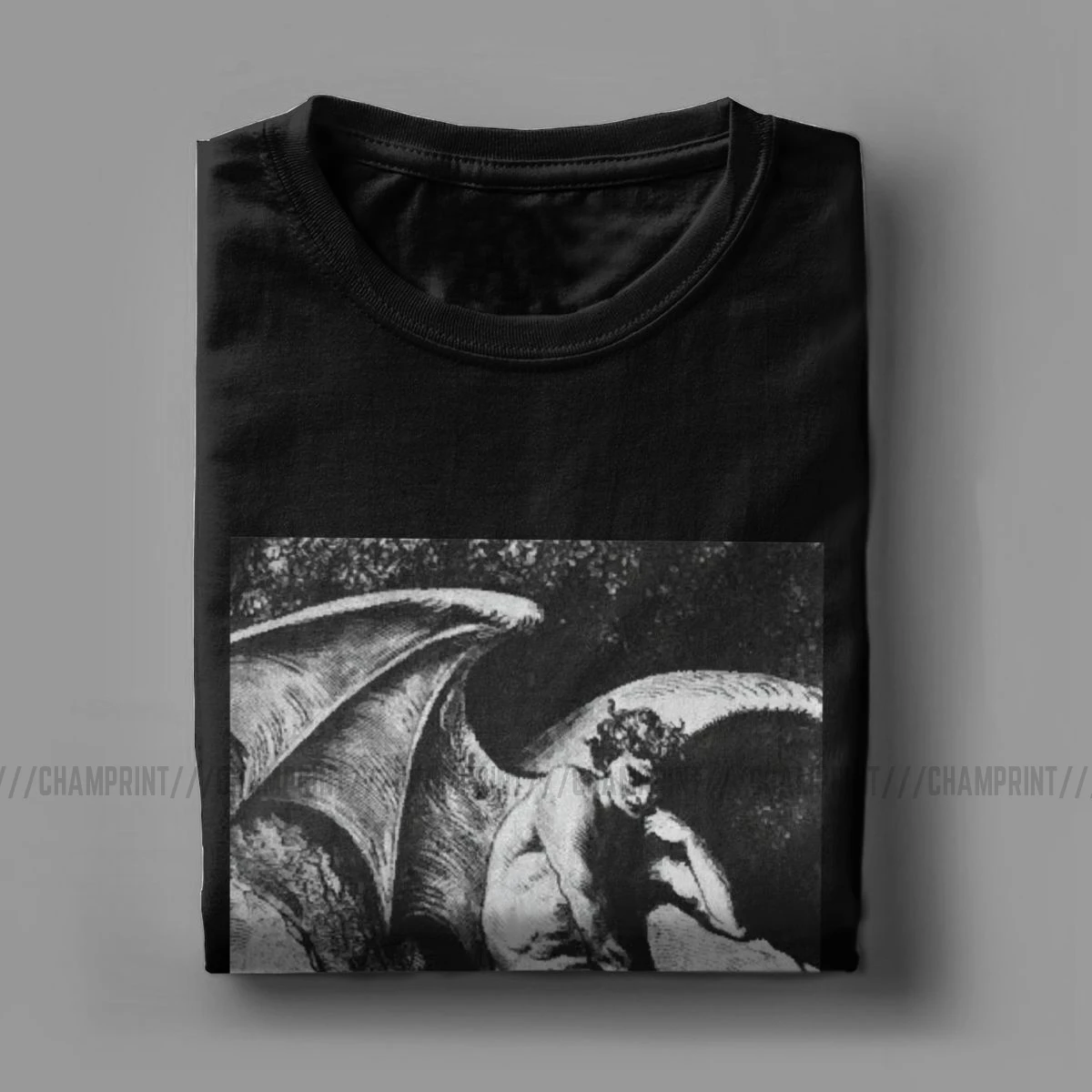 Lucifer t camisas masculinas preto satanás demônio diabo novidade camiseta de manga curta tripulação pescoço camiseta algodão presente idéia roupas