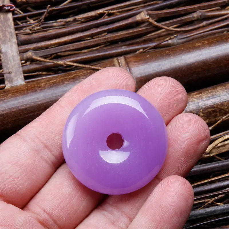 [Purple Water] Natural Original Ecological Material Jade Pendant Exquisite Noble Necklace Accessories Jewelry Neck Decorations