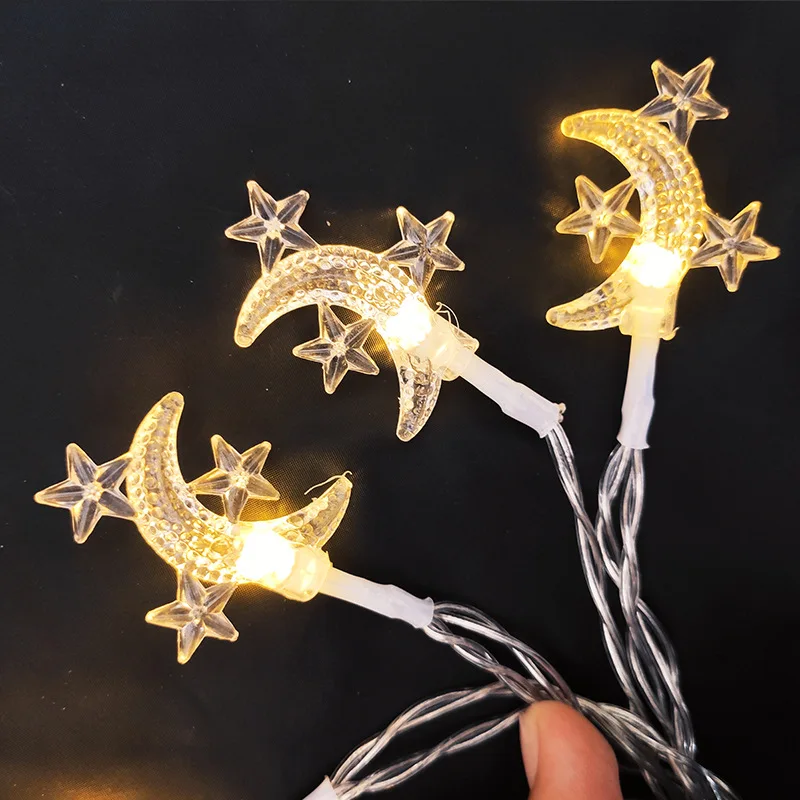 1.5M/3M/6M Moon shape LED String lights Holiday lighting Fairy Garland For Christmas Tree Wedding Party Ramadan Decoration