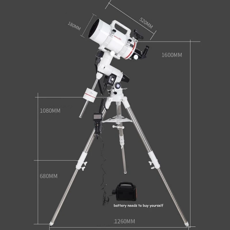 Maxvision-telescopio astronómico plegable de enfoque largo, Maka ecuatorial, 152/152mm, 1900