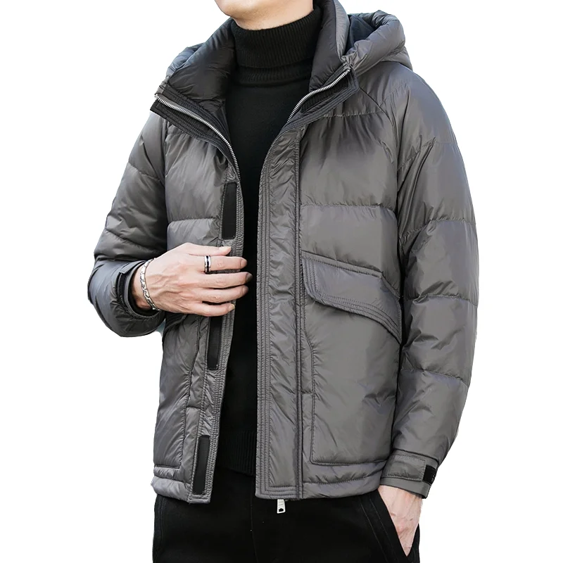 Men Winter Down Jacket Coats 2021 New Thick Warm White Duck Down Fashion Loose Hooded Jakcets Streetwear Parkas Men Clothing