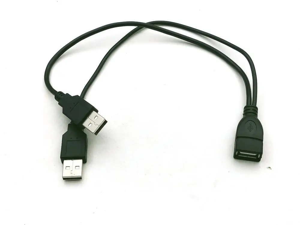 100pcs USB 2.0 A Female to USB  Male 2 Double Dual USB Male Splitter Extension Cable HUB Charger Cable