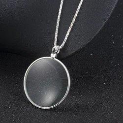 Magnifier Round Reading Magnifying Glass Lens Pendant Chain Necklace Fashion Gift