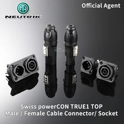 Original NEUTRIK 20A powerCON TRUE1 TOP Cable Connector Male Female Locking Plug LED Outdoor Aviation NAC3FX-W-TOP NAC3MPX-TOP