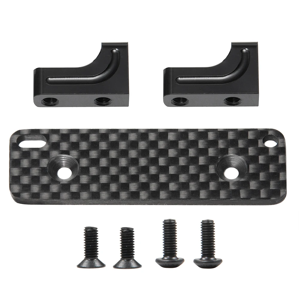 AXSPEED Metal Servo Mount with Carbon Fiber Skid Plate Set for Axial SCX10 Capra Wraith 90048 1/10 RC Crawler Car Upgrade Parts