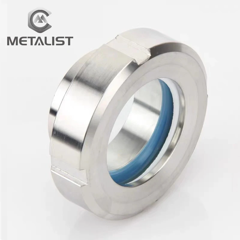 METALIST 25mm OD Sanitary Sight Glass SS304 Weld Ferrule Circular Viewing Threaded Nut Removable Sight Glass for homebrew