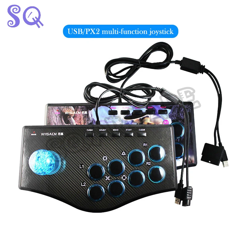 Arcade USB Joystick For Android Smart TV and PC/PS2/PS3 Console Support 2 Players with 1.8 Meter Cable Fight Stick