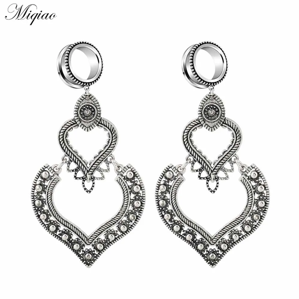 

Miqiao 2pcs Hot-selling New Ethnic Style Heart-shaped Earrings 6mm-30mm Exquisite Body Piercing Jewelry