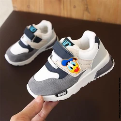 Children Warm Shoes For Girls Boys Kids Mickey Minnie Sneakers Flat Duck Breathable Sport Shoes Girls Fashion Fur Sneakers